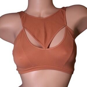 BKE Buckle Rust Cutout Bralette Crop Top XS/S Mesh Layering Festival